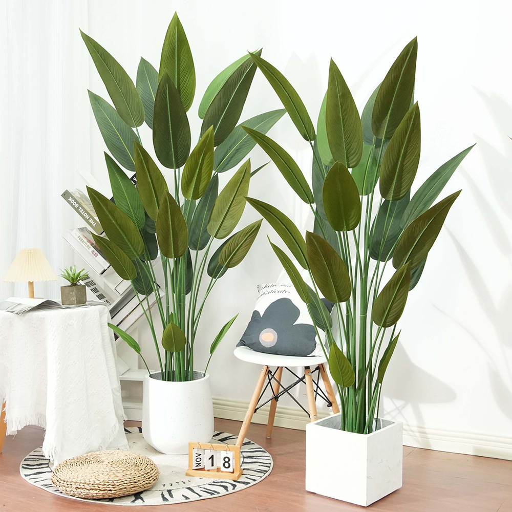 Large Nordic indoor floor-standing decorative canna lily bonsai ornaments, living room traveler's canna lily artificial trees details Picture