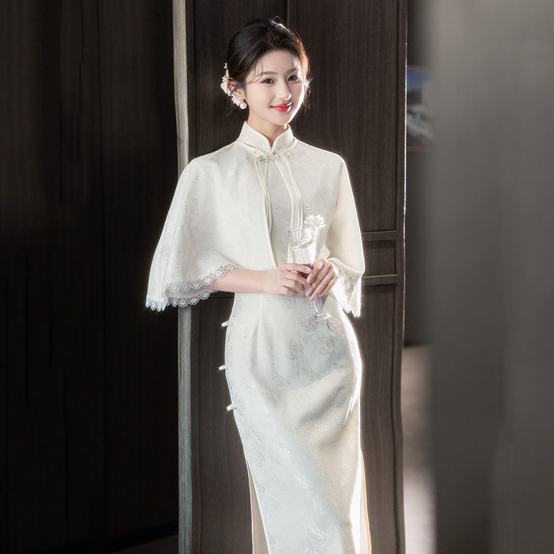 Elegant Chinese trend women's cheongsam dress, sequined dress, student dress, lady dress, wedding dress, veil dress Item Picture