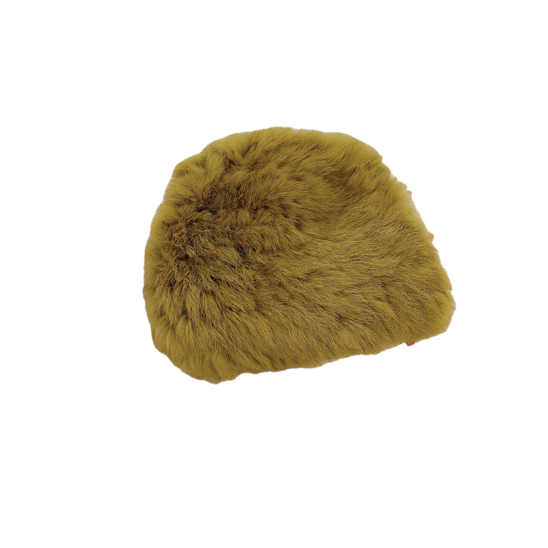 Influencers invierno anti-frío gorra mujer engrosada térmica piel integral sombrero de conejo sombrero de punto versátil Item Picture