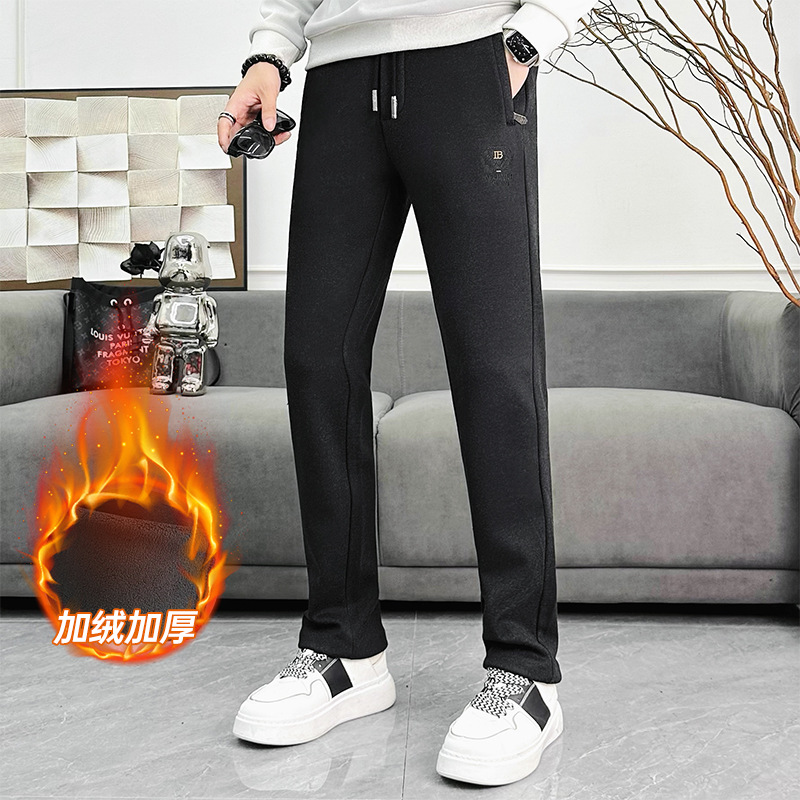 2025 Autumn/Winter skinny casual pants, sweatpants, men's sportswear pants, men's fleece sportswear casual pants, versatile and highly elastic