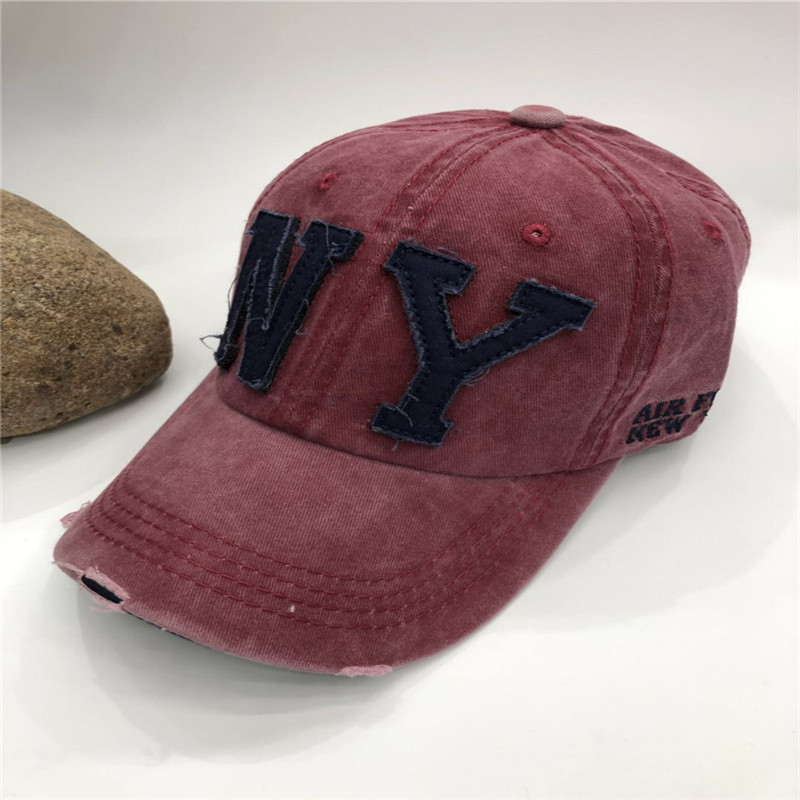 European and American fashion NY golf men's and women's baseball caps, trendy outdoor sunshade patch embroidered curved brim caps wholesale, large brim Item Picture