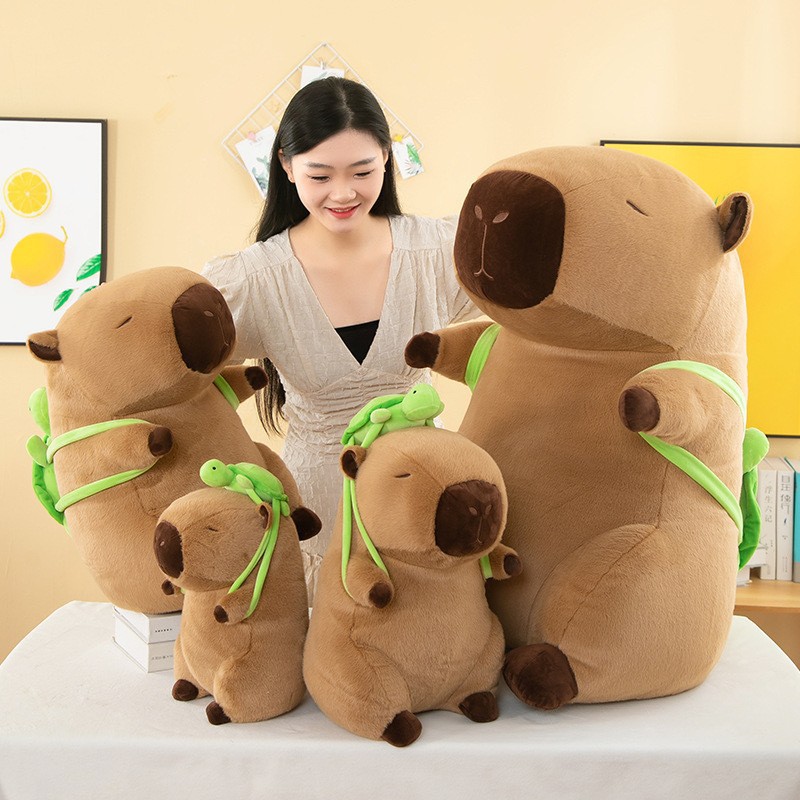 Cute brown capybara plush doll, soft and adorable pillow, children's toy, stuffed doll gift collection details Picture