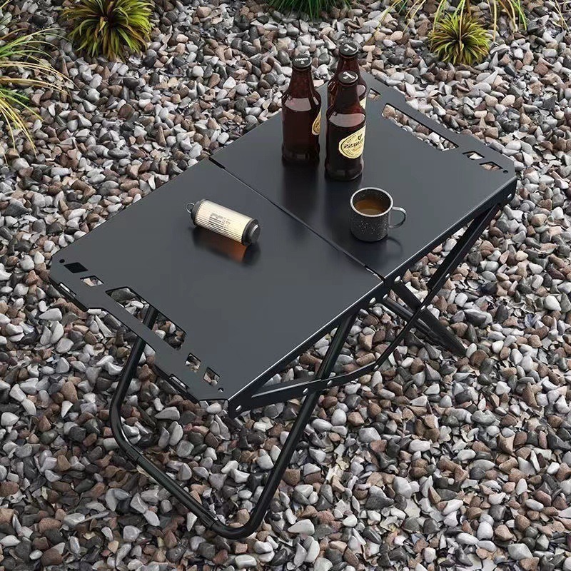 厂家定制户外IGT可折叠桌黑化风便携单元板组合桌露营野营野餐桌
