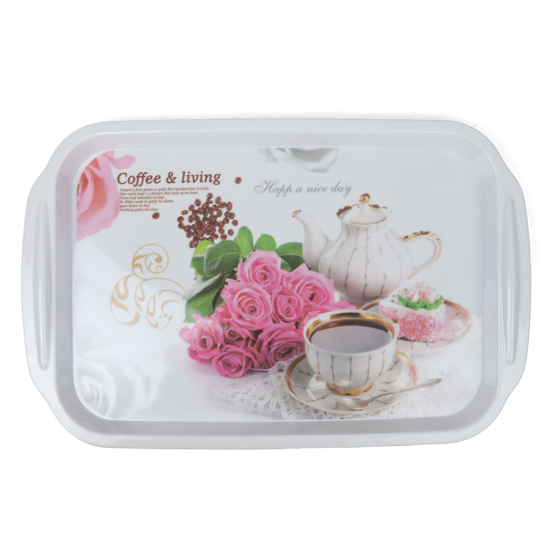 Export melamine tray, Nordic tea tray, rectangular InS-style living room imitation porcelain water cup plate, bread breakfast plate full figure