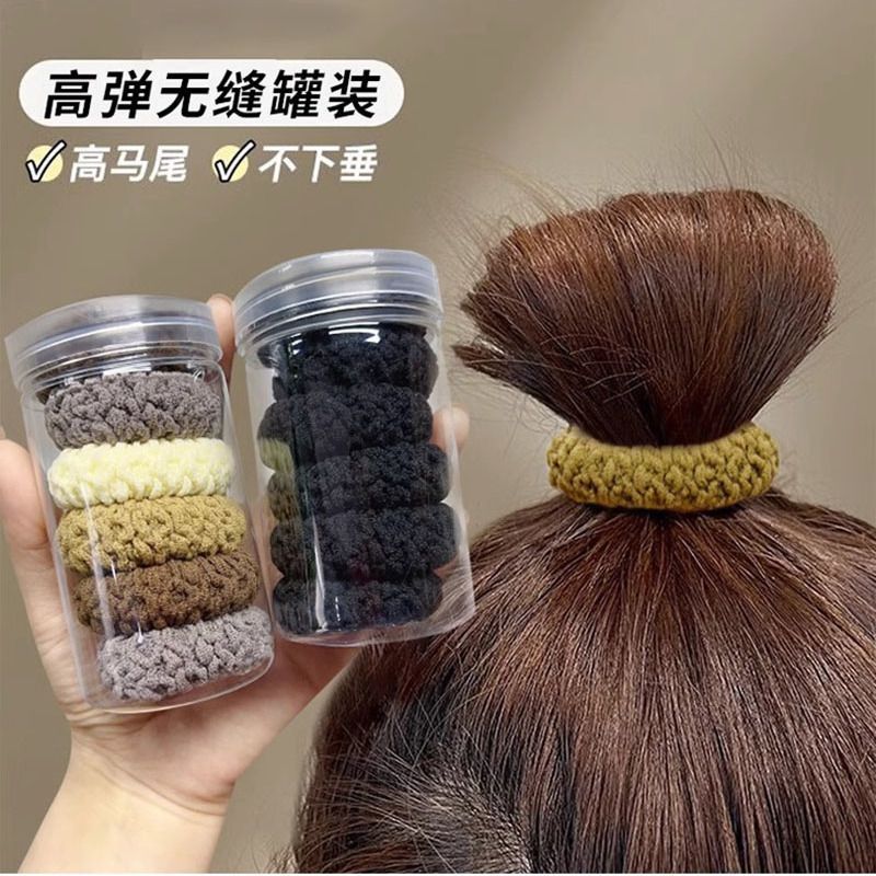 升级版加宽加厚发圈皮筋女提花纹路高弹力耐用头绳时尚马尾发绳详情图4