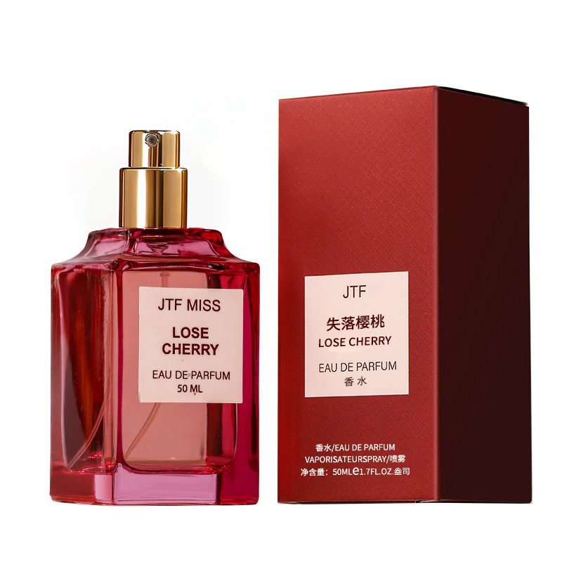 小城伊香跨境爆款女士香水失落樱桃乌木沉香烟草柑橘持久香水50ml白底实物图
