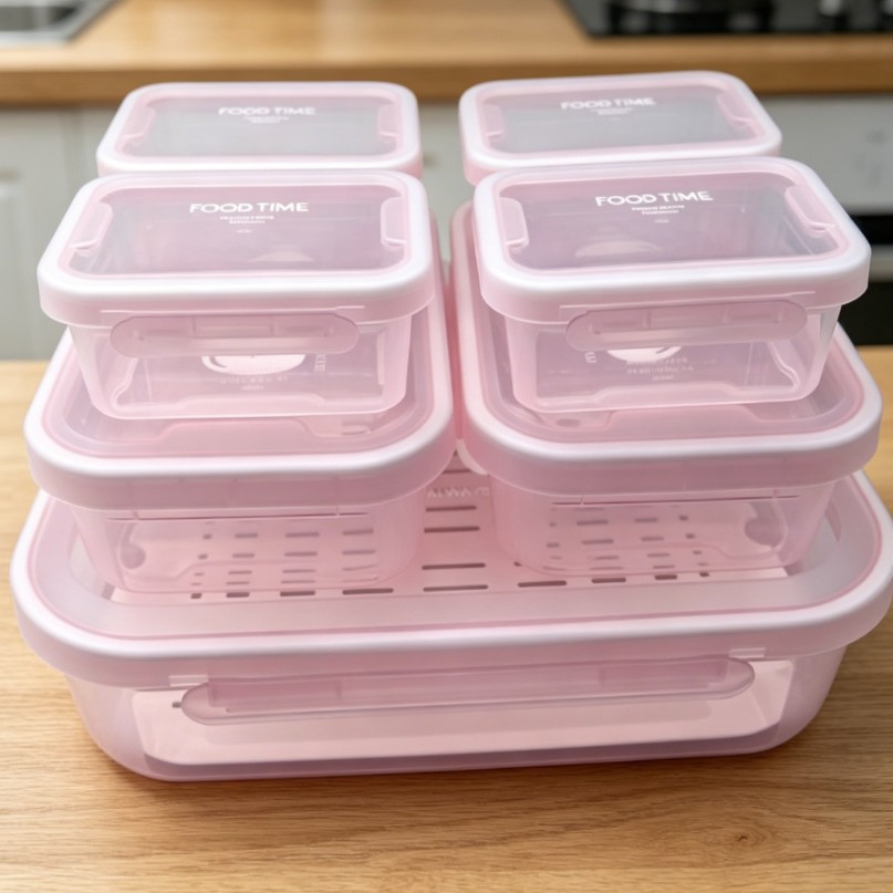 2026 New style rectangular plastic microwave oven sealed box, household refrigerator food storage bento box Specification image