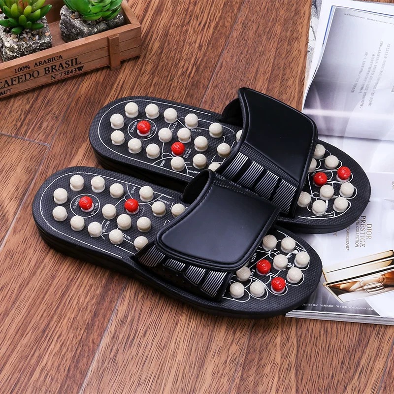 Cross-border foreign trade thorny massage slippers, foot sole acupoint bagua shoes, household daily use, summer couple manufacturer P52 details Picture