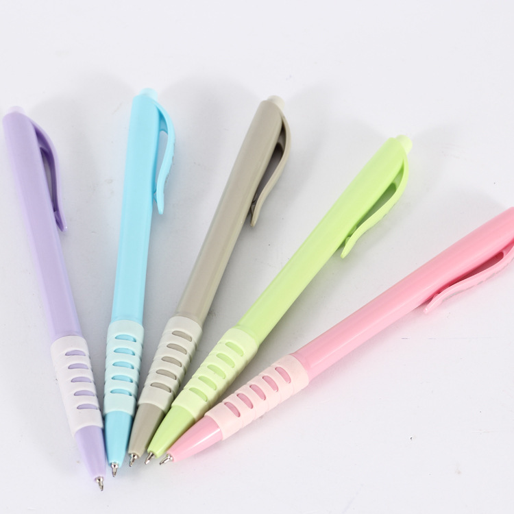 Flower Language Cartoon Ballpoint Pen Side Jump Simple 5772 Ballpoint pen Press plastic pen easy to write smoothly Specification drawing