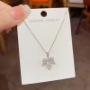 The new summer exquisite and fashionable super sparkling micro-inset maple leaf pendant necklace is unique, sweet, versatile and high-end collarbone chain Application Scenario