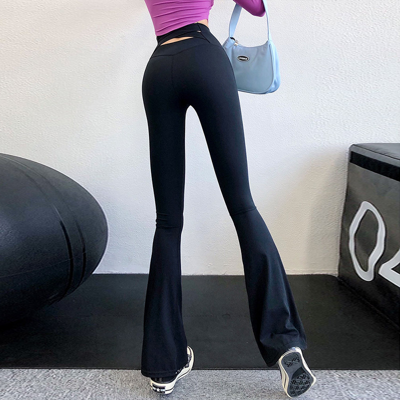 Hao Qian Chunqiu La Yoga Pants Women's thin high-waisted, belt-cinching, hip-lifting, slimming shark pants and Barbie pants details Picture