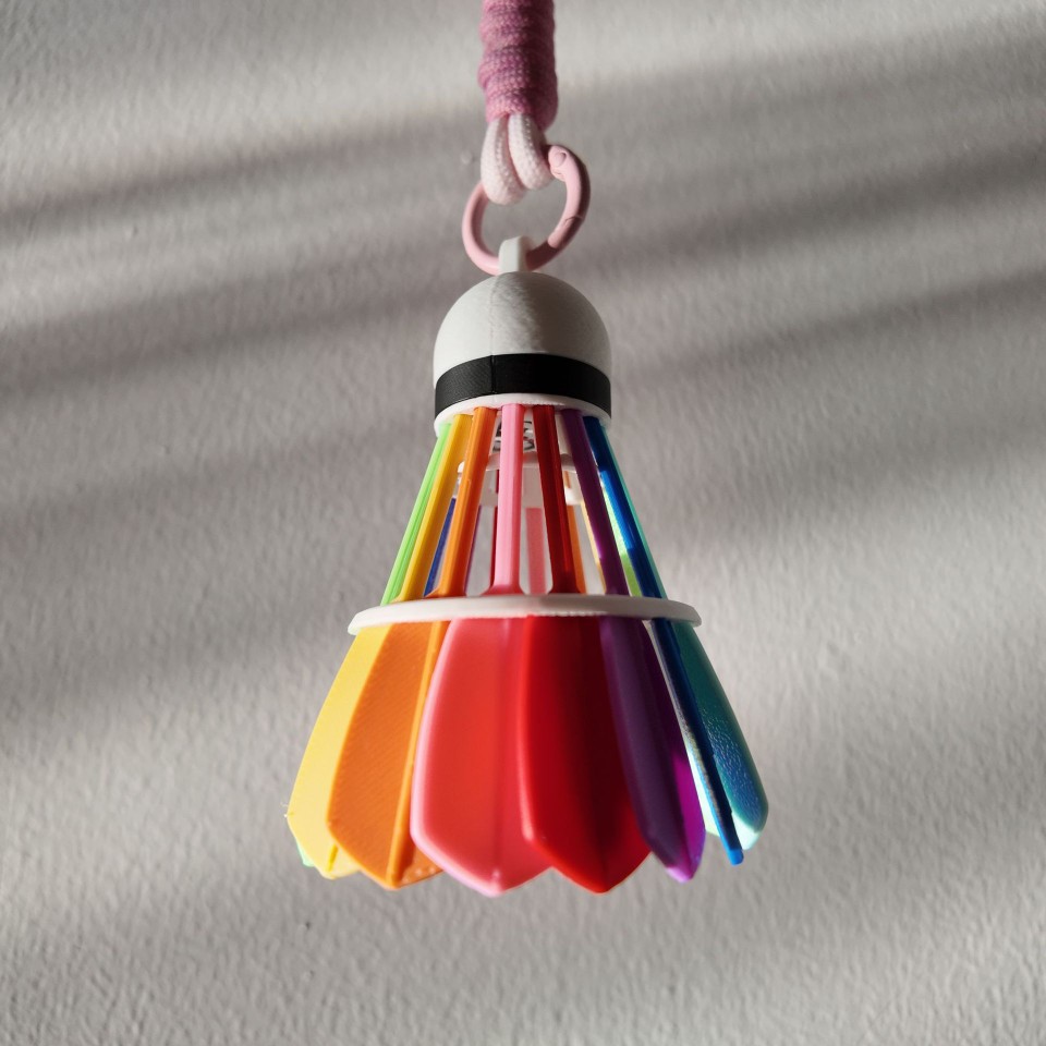Silicone colored badminton pendants, keychains, backpacks, space design, badminton gifts for others as souvenirs Specification drawing