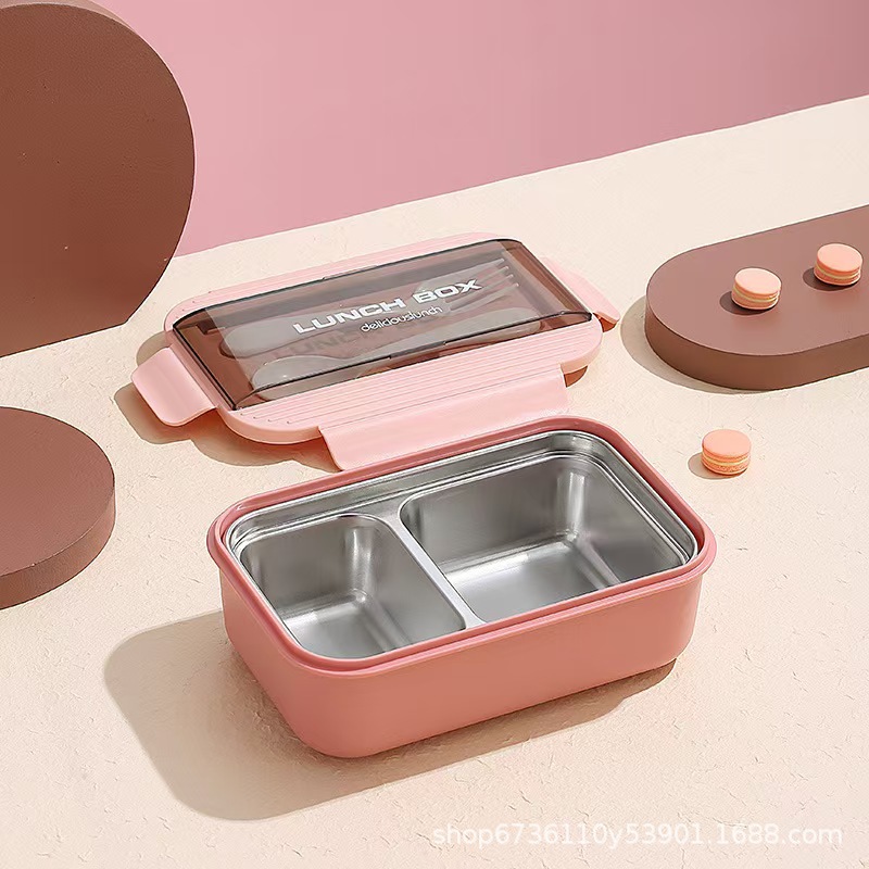 Student simple plastic compartments lunch box, microwave oven heating lunch box, children's fruit retail lunch box with lid Application Scenario