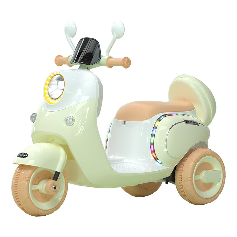 Dual-drive electric motorcycle with remote control, three-wheeled electric vehicle, male and female electric bike, passenger charging toy car Item Picture
