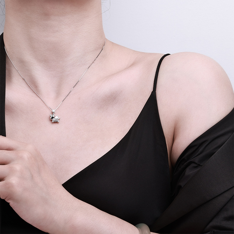 卓恒甄选创意新彩色镶钻动物项链欧美时尚小巧可爱个性时尚小马吗莫桑项链