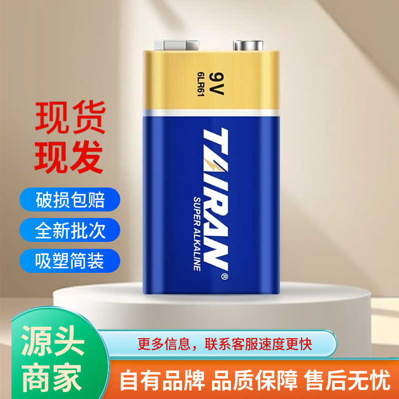 Titanium Ran 9V alkaline 6LR61 battery smoke detector wireless microphone Metal detector multimeter 6LR61 square battery Application Scenario