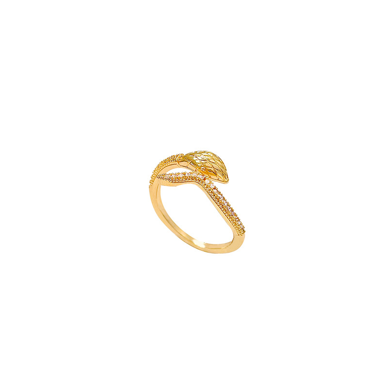 Korean-style exquisite zircon plain ring for women, adjustable opening index finger ring, light luxury, niche and unique design sense ring Item Picture