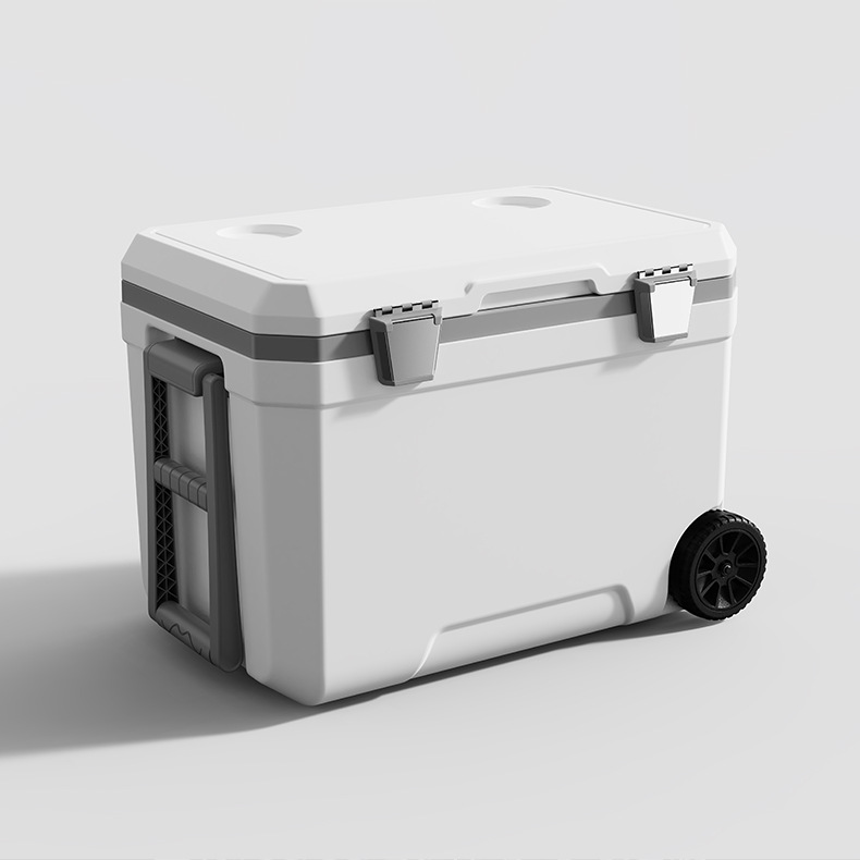 45-liter outdoor trolley insulated box, portable for camping, picnic, barbecue food, and wheeled preservation, refrigeration and freezing box Specification image