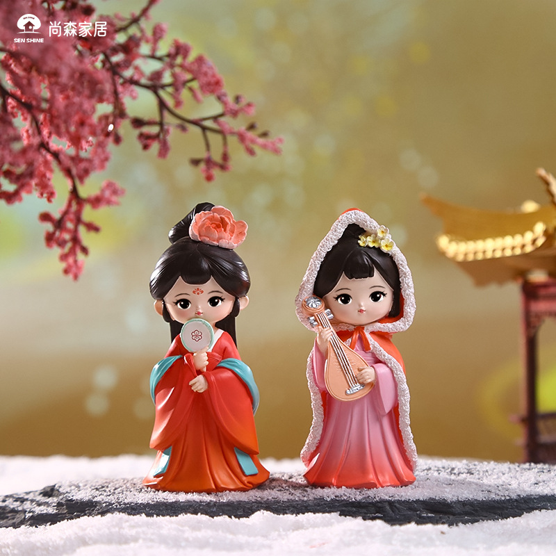 Top 10 Ancient Charm Beauty trinkets, New best-selling resin craft decorative items, Chinese cartoon casual Tang Dynasty Specification image