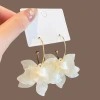 Super fairy-like French vacation flower earrings, women's high-end and light luxury style earrings, niche design sense and fashionable earrings Specification image