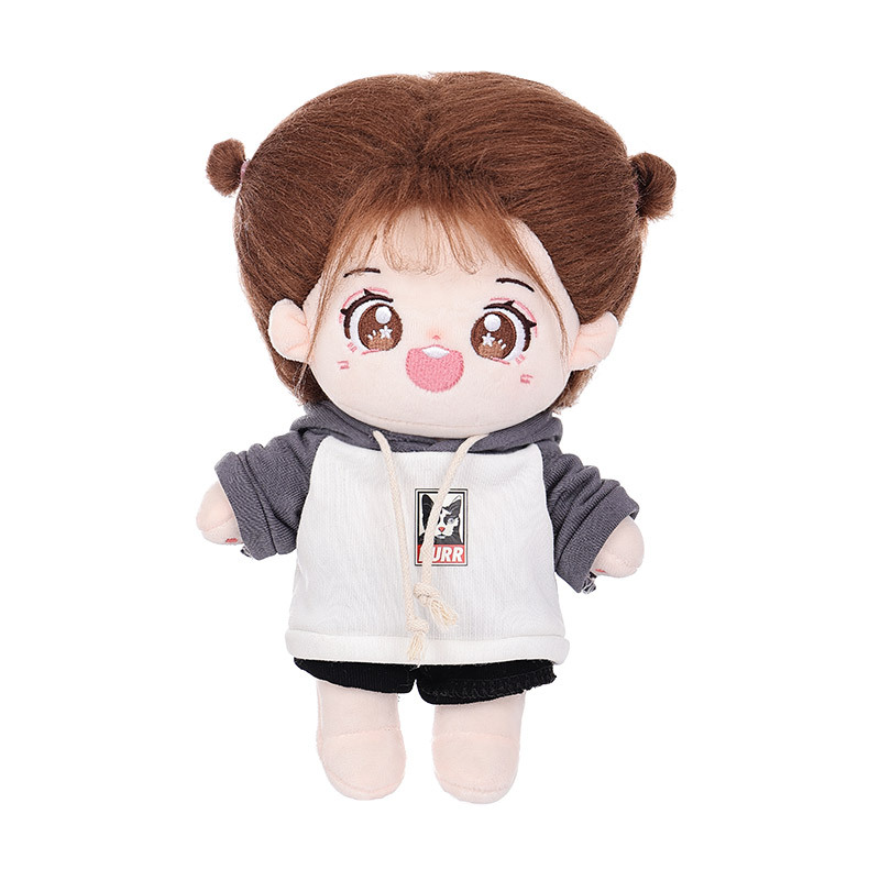 20cm休闲可爱棉花娃娃适用服配套装可爱卫衣崽崽换装玩偶衣服批发白底实物图