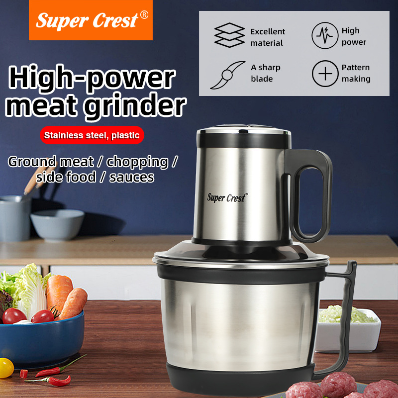 Cross-border new product: Plug-in large-capacity multi-functional meat grinder, home stainless steel baby food processor Item Picture