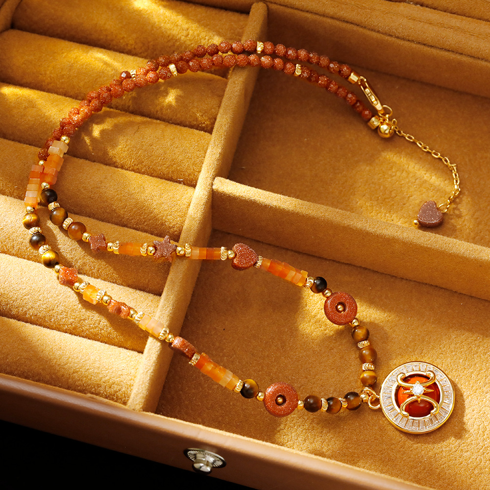 Hiacinto temperamento piedras naturales perlas helios monastri colgantes collar mujer lujo diseño de nicho cadenas de clavícula gargantilla única Application Scenario
