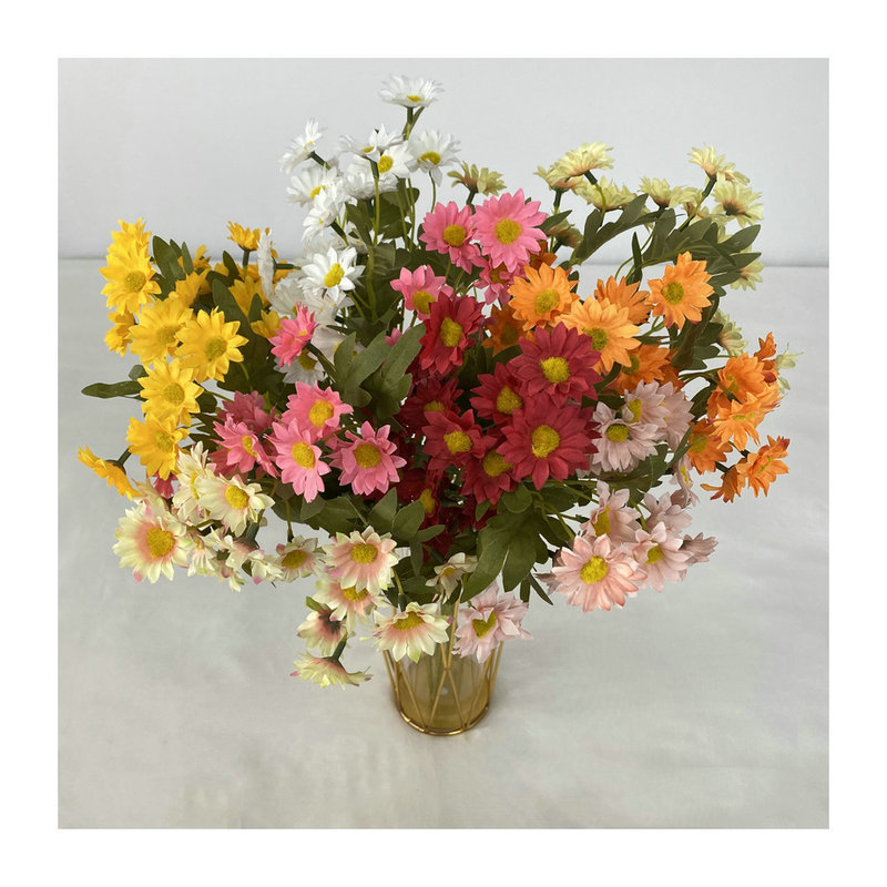 仿真花DIY发饰配件/假花/5朵塑膠花/仿真花/假花批发白底实物图