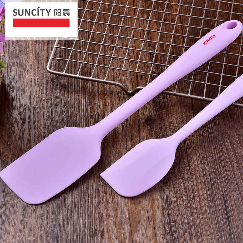 跨境黄油蛋糕奶油硅胶刮板大小号半透明一体式硅胶刮刀烘焙工具细节图