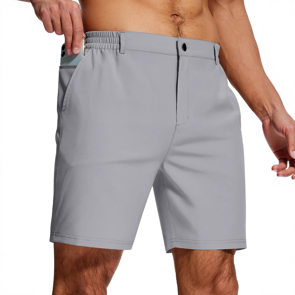 2025 Cross-border bestseller Men's stretch golf shorts, quick-drying lightweight formal wear with zipper pocket five-inch shorts Specification image