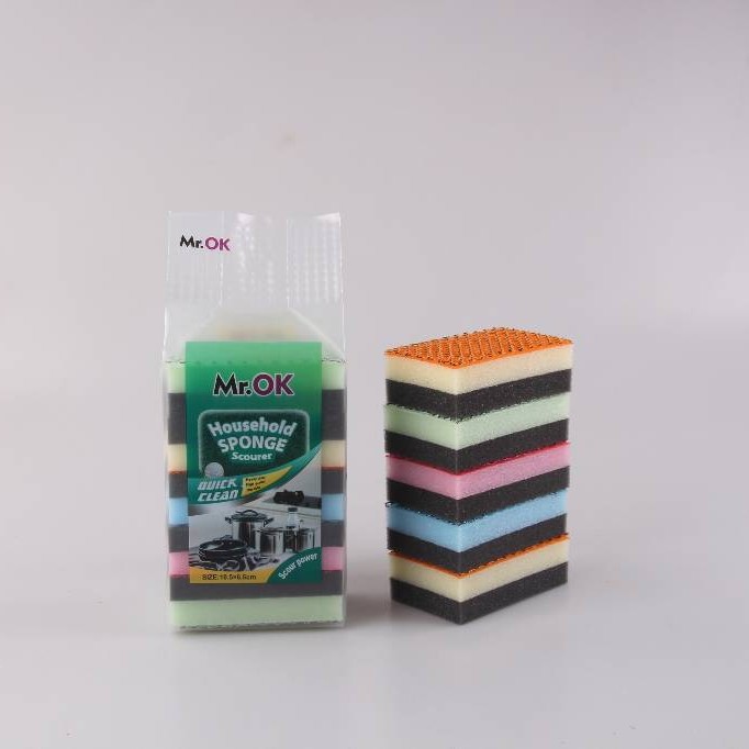 Mr.OK factory direct supply sponge scouring pads, double-sided cleaning sponges, kitchen cleaning sponges, dishwashing sponges, pot scrubbing sponges Specification image