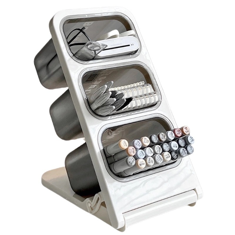 Pen holder stationery storage box, primary school student desk pen holder storage rack, office desk pen holder cartoon cute and fun Item Picture