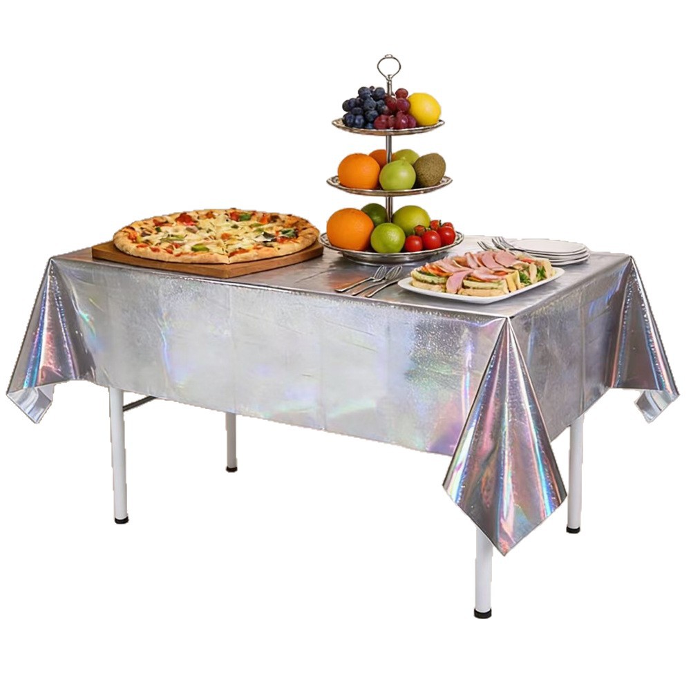 Transfronterizo desechable color fantasma cortina de cristal cortina decorativa de cumpleaños paño de mesa de plástico impermeable cortina de mesa de arreglo de vacaciones Item Picture