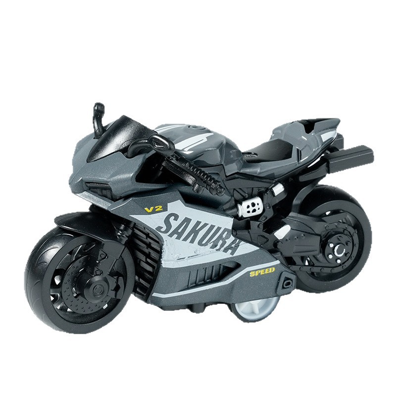 Cross-border children's toys, boy alloy simulation rebound motorcycle ornaments, motorcycle claw machine toy gifts Item Picture
