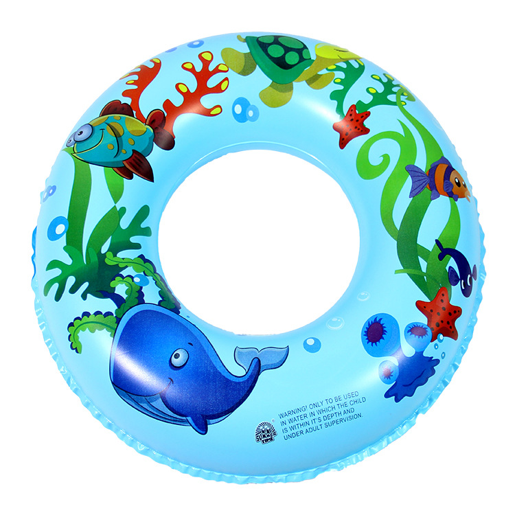 卡通儿童游泳座圈 婴儿游泳圈50-90麻纹圈儿童腋下浮圈救生圈白底实物图