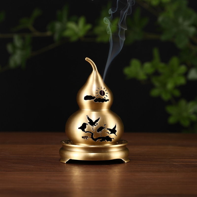 香炉黄铜家用室内安神香薰炉檀香创意桌面茶道摆件用品家用工艺品图