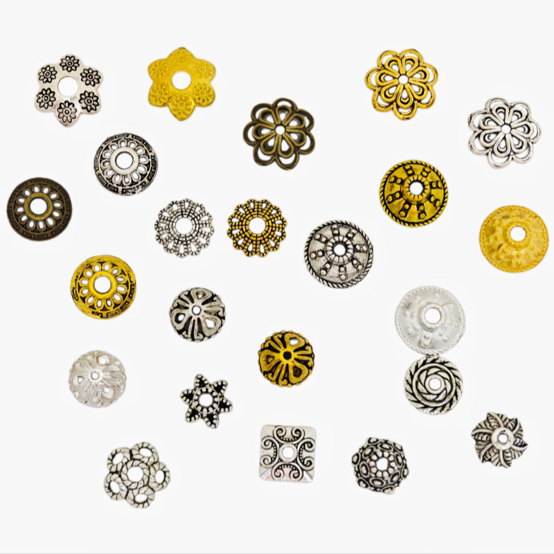 A variety of multi-pattern retro spacer flower trays, alloy carved loose pieces, ancient-style bracelets and earrings DIY handcrafted accessories