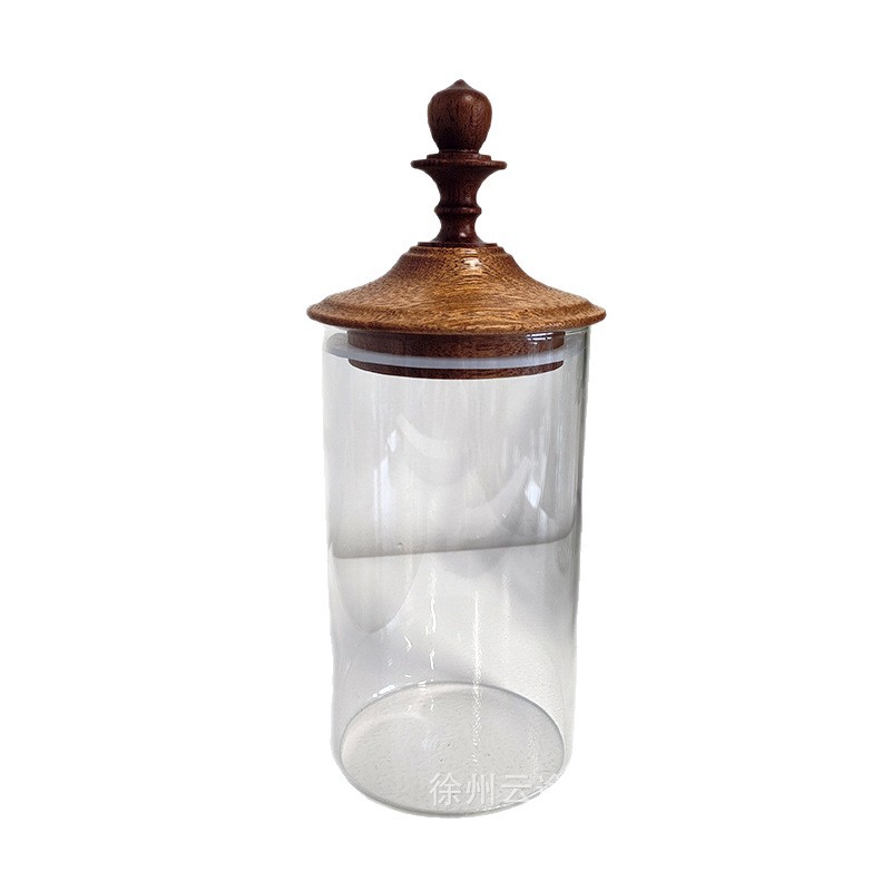 Wholesale of cross-border creative retro glass sealed jars for coffee beans, tea cubes and sugar cubes, kitchen straight cylinder storage jars Item Picture