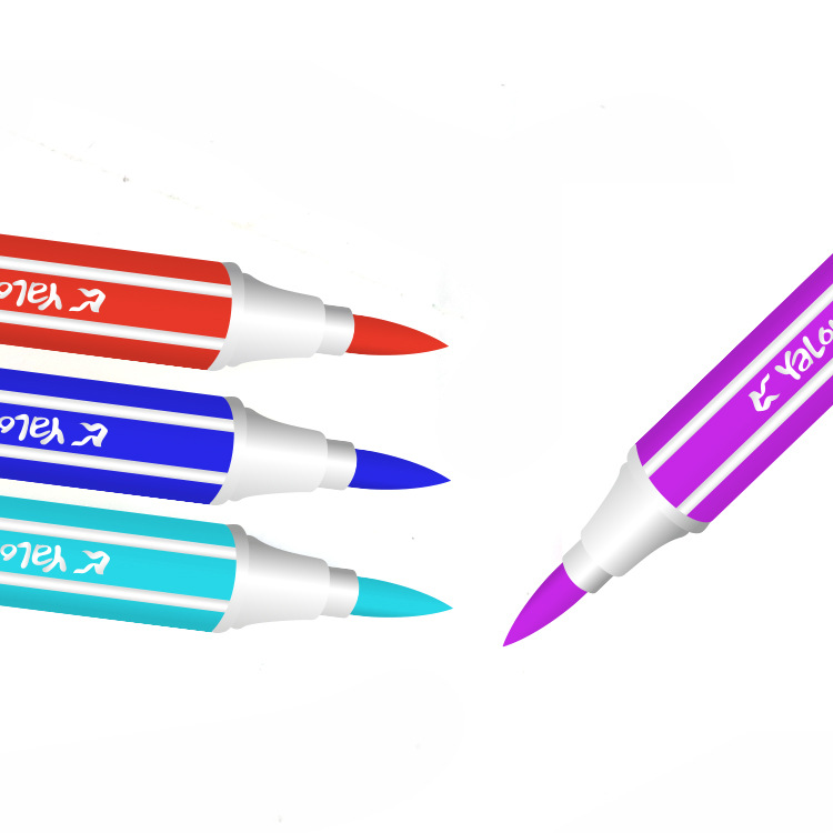 Yalong Cross-border Watercolor Pen 12/18/24/36 Color Soft Brush Tip Hexagonal Rod School Painting Art Set Specification image