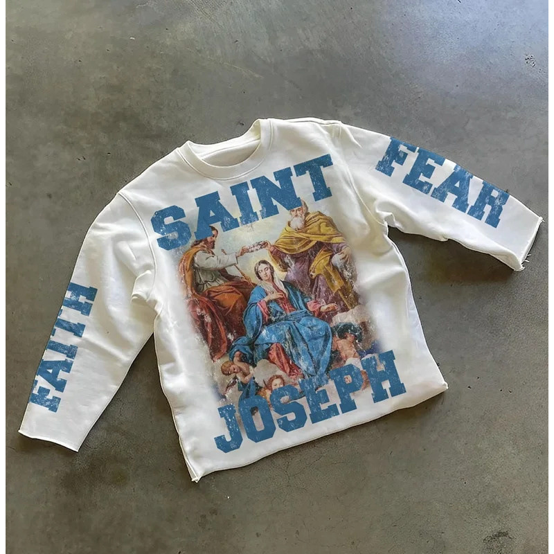 2026 Cross-border street classic printed T-shirts for men, loose T-shirts for men and women, hip-hop street printed T-shirts for couples details Picture