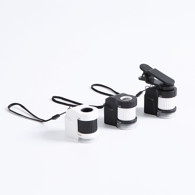 TH-6701C Portable 50x high-definition magnifying glass LED lamp mobile phone holder microscope photography for jewelry appraisal