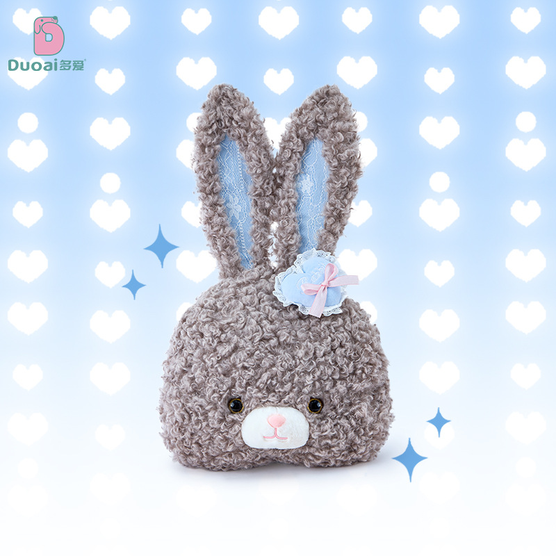 "Duoai Genuine plush Rabbit Bag, Cute Girl doll backpack, lolita Lace long-eared Rabbit doll crossbody bag. details Picture