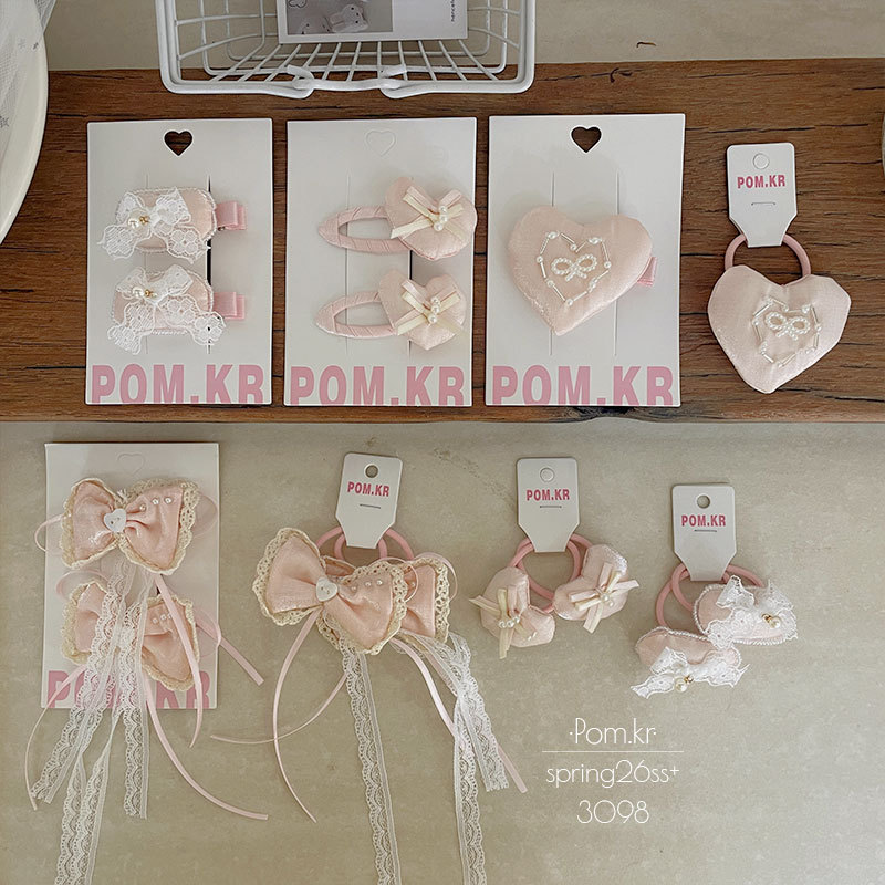 Primavera nuevo dulce rosa ballet niños horquilla cute todo incluido bebé lateral pelo roto franja clip loop details Picture