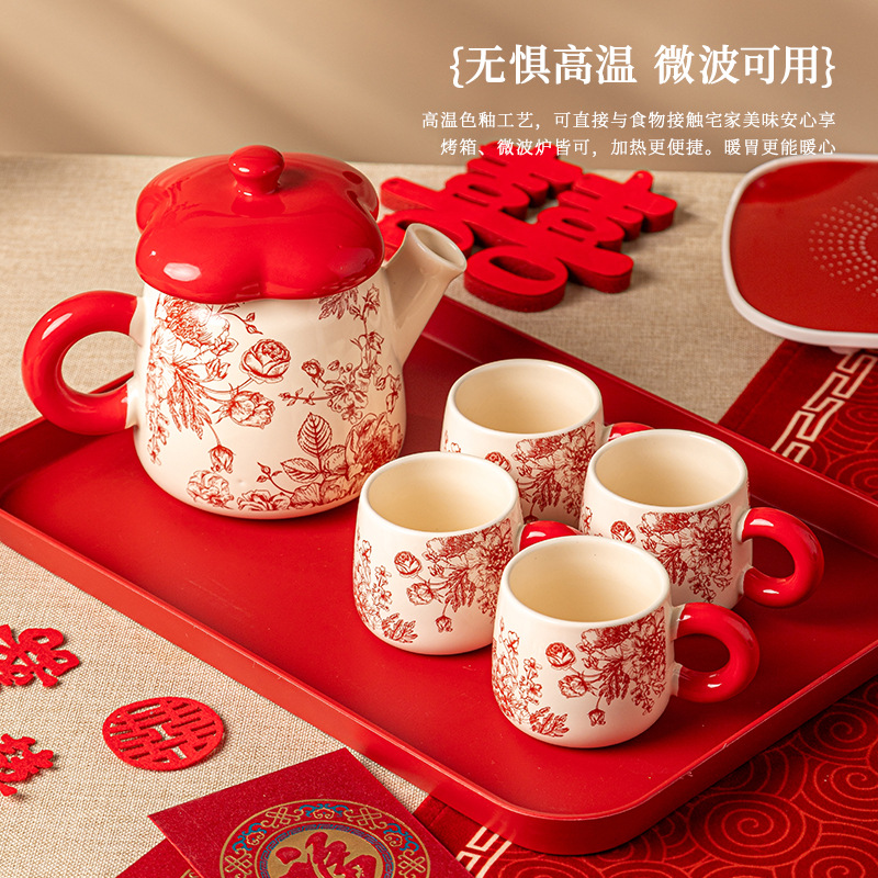 New ceramic cups for festive occasions, household cups, housewarming and newlywed gifts, ceramic tea sets, water bottles and cups Application Scenario