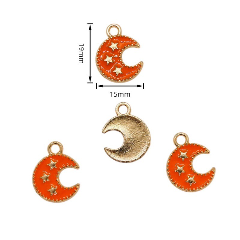 DLY jewelry accessories: Korean version exquisite zinc alloy bracelet, star and moon painting oil pendant in multiple colors Specification image