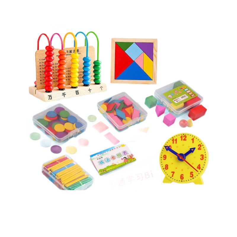 First-grade mathematics teaching aid set: Primary school counter, student geometric number, counting stick, learning AIDS, student teaching AIDS Item Picture