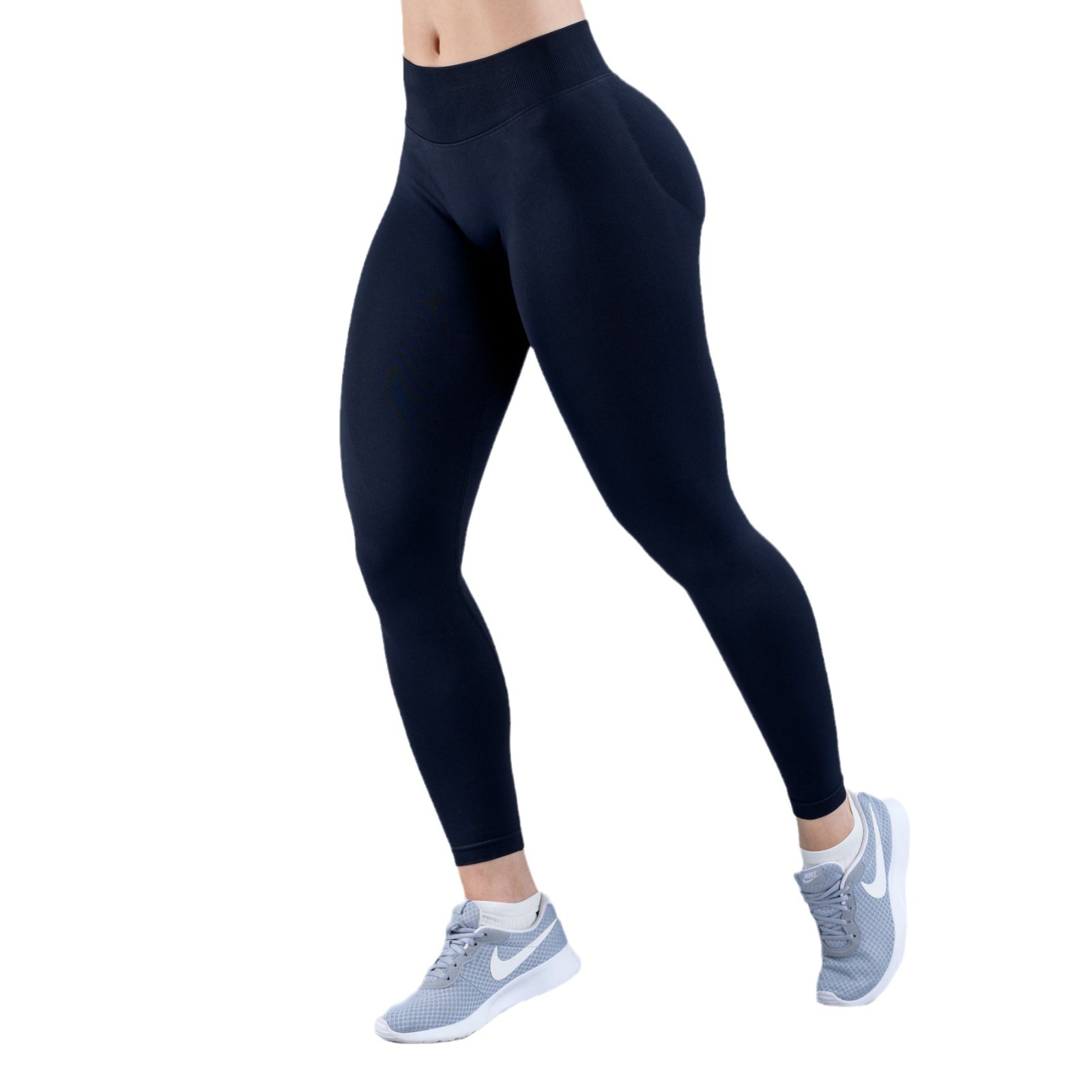 DFYNE Amazon bestseller 30-color DFYNE three-section waist pleated hip-lifting low-waist fitness seamless yoga pants Item Picture