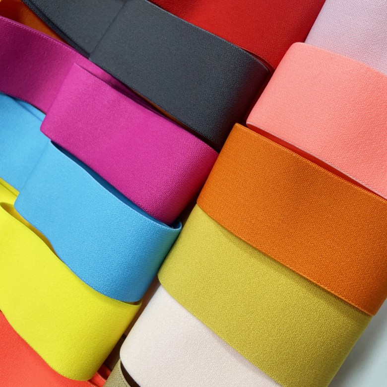 Colored elastic band, polyester latex rubber band, plain weave belt, elastic band accessories details Picture