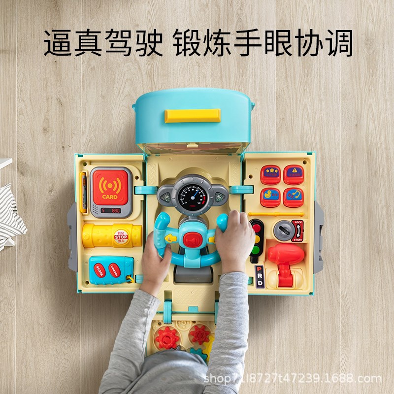 Cross-border all-English simulation of car steering wheels, gears, music education, driving, buses, school buses, toy cars Application Scenario