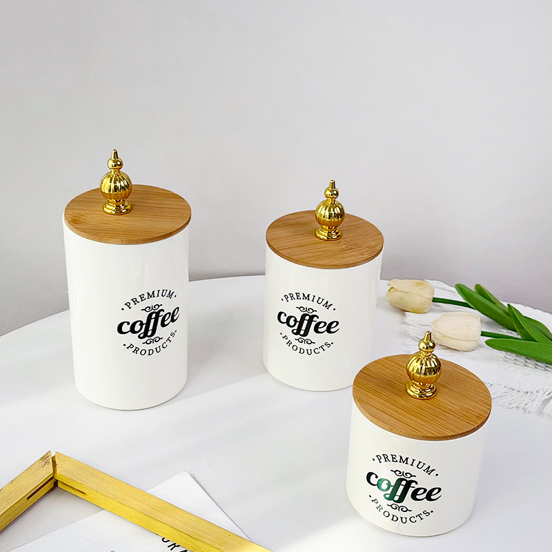 PET export thickened kitchen snack cans, candy boxes, tea cans, bamboo LIDS, coffee cans and storage boxes for storage